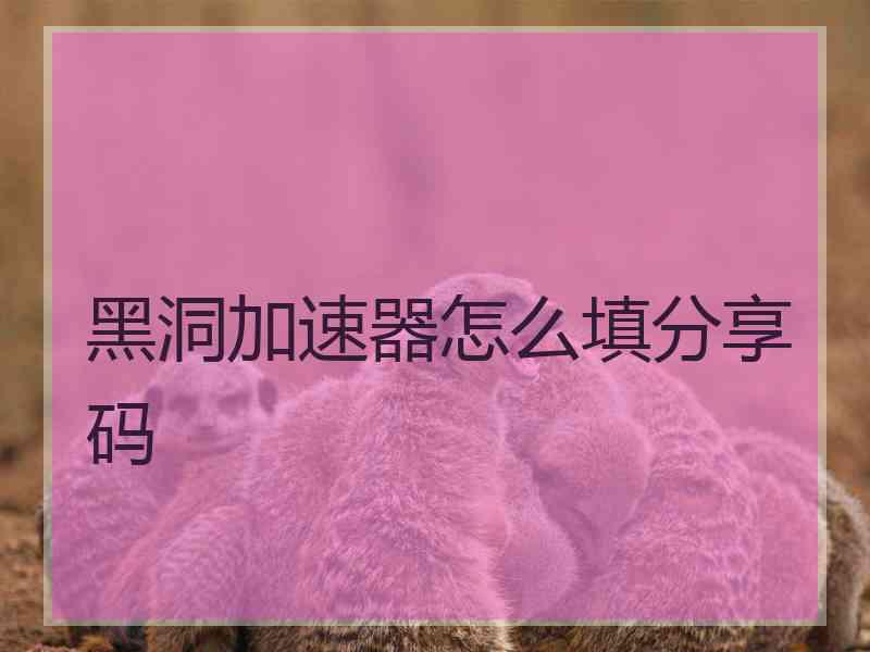 黑洞加速器怎么填分享码