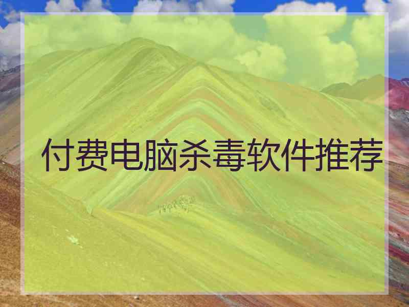 付费电脑杀毒软件推荐