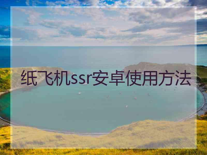 纸飞机ssr安卓使用方法