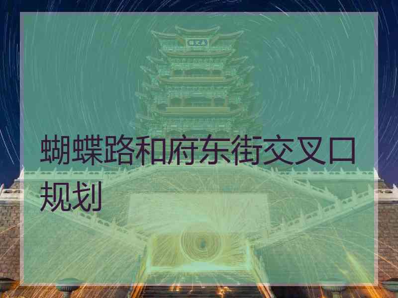 蝴蝶路和府东街交叉口规划