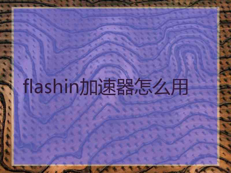 flashin加速器怎么用