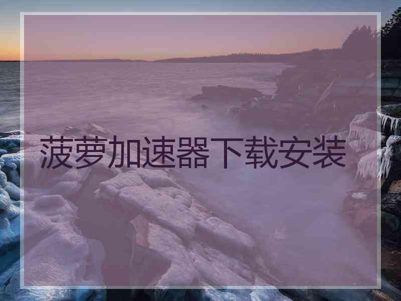 菠萝加速器下载安装