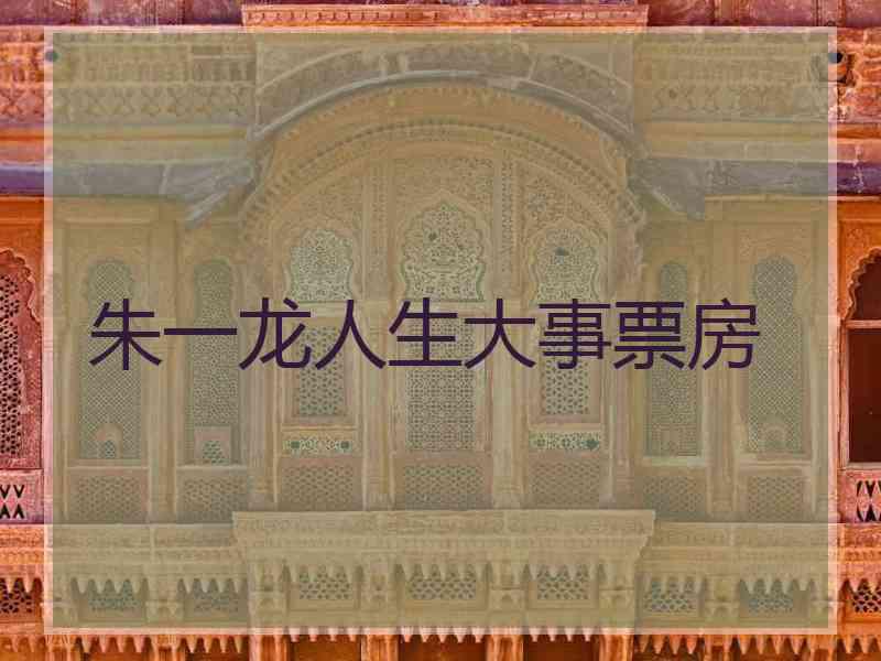 朱一龙人生大事票房