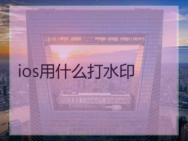 ios用什么打水印