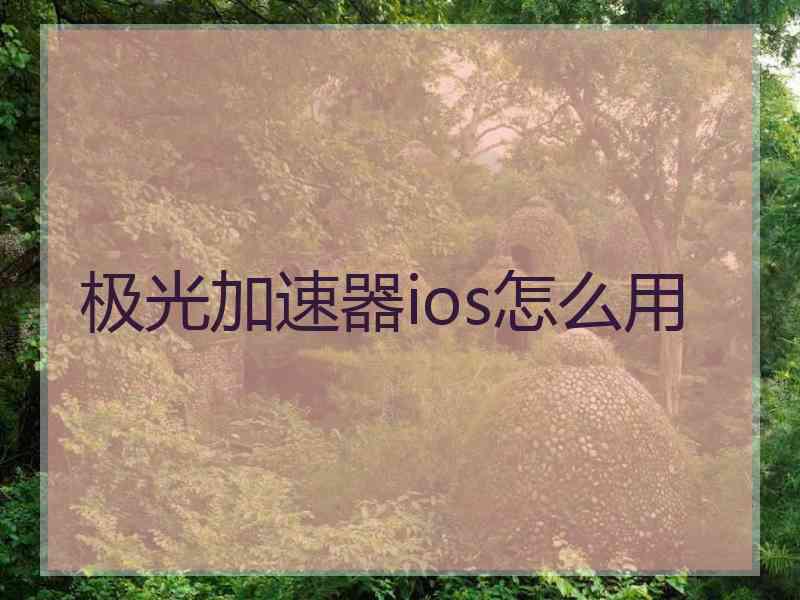 极光加速器ios怎么用