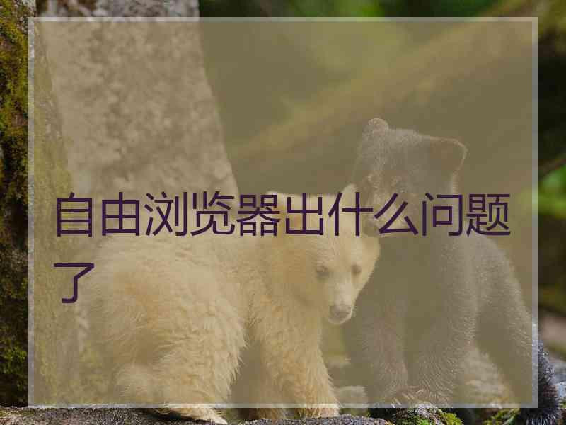自由浏览器出什么问题了