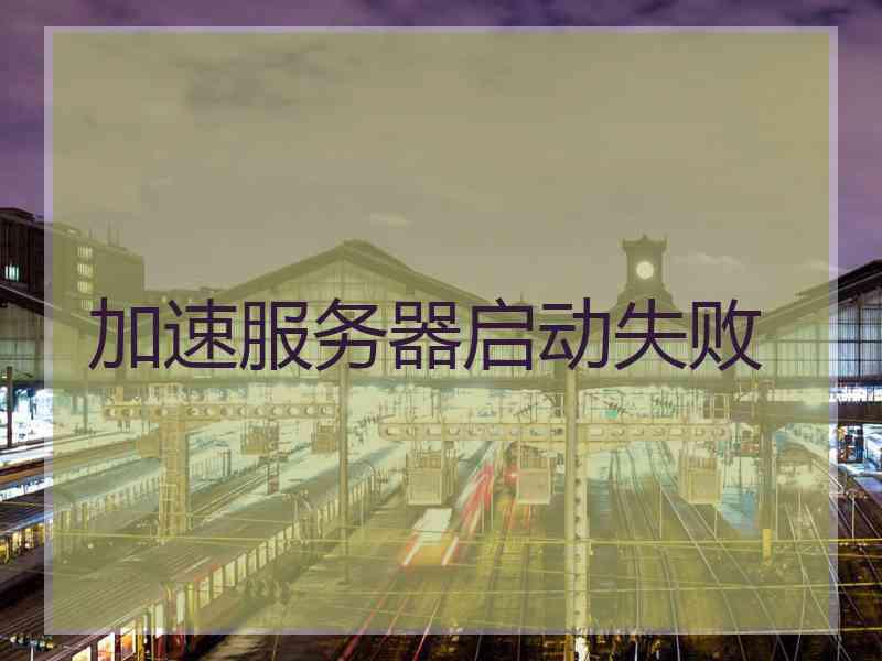 加速服务器启动失败