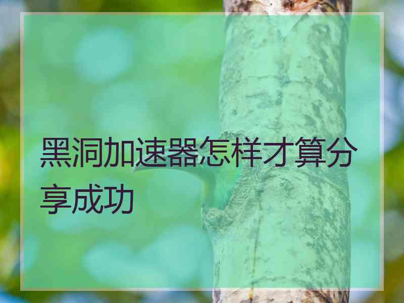 黑洞加速器怎样才算分享成功