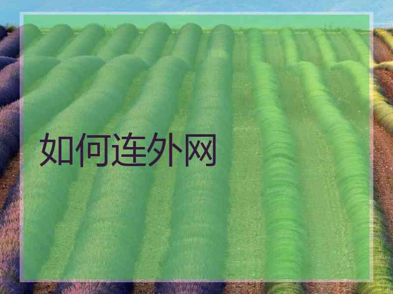 如何连外网