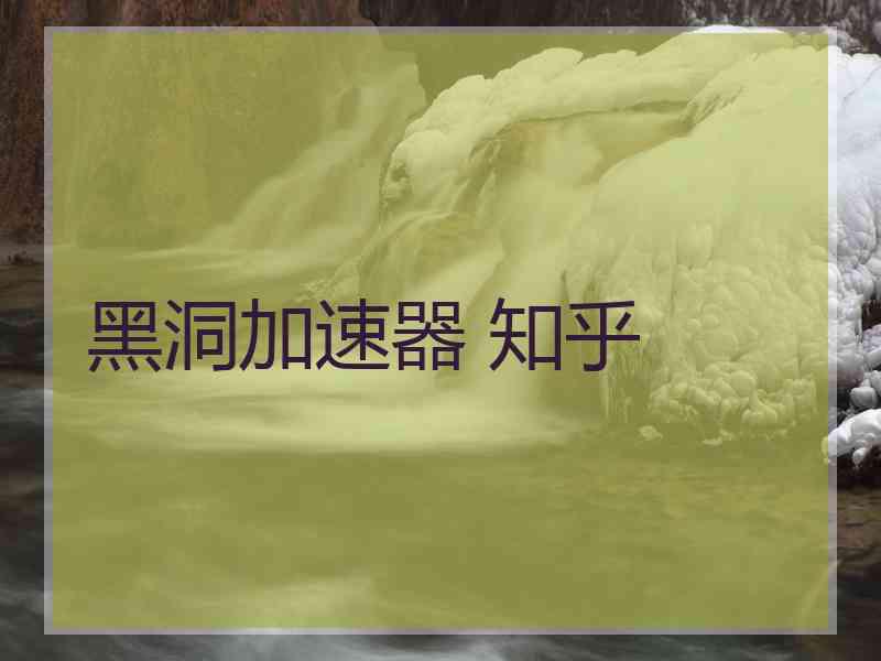 黑洞加速器 知乎