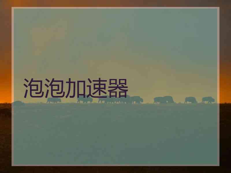 泡泡加速器