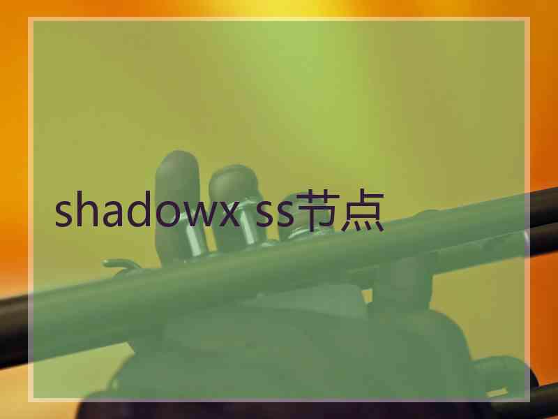 shadowx ss节点