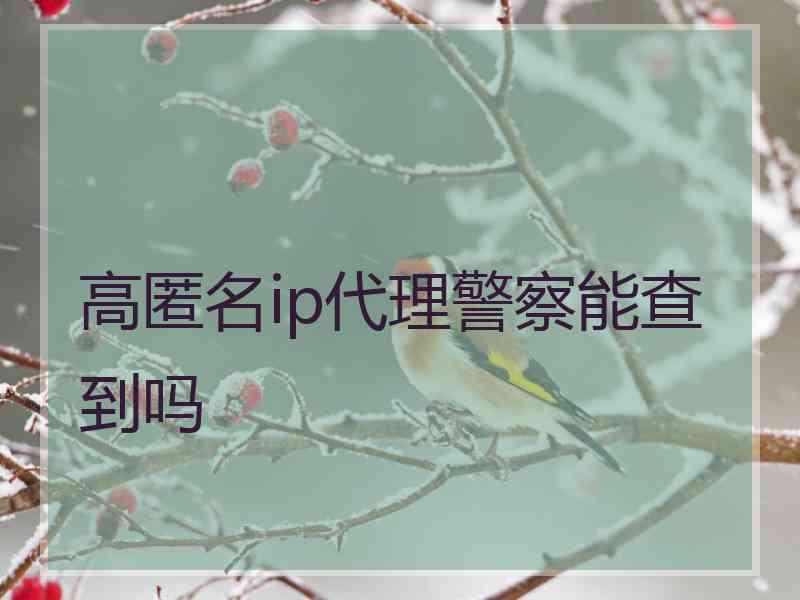 高匿名ip代理警察能查到吗