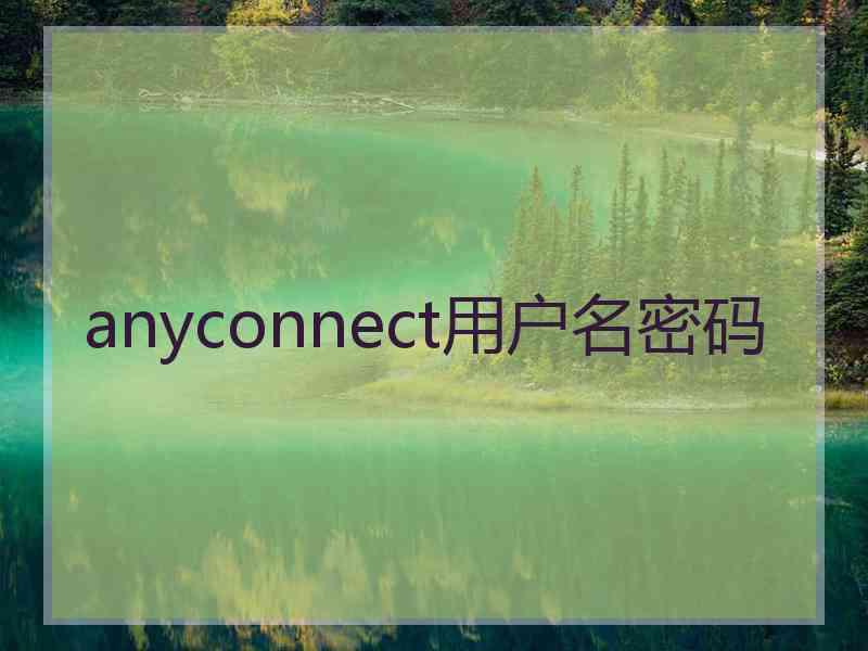 anyconnect用户名密码