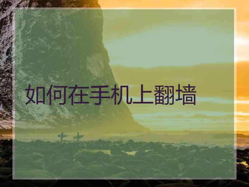 如何在手机上翻墙