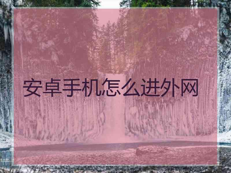 安卓手机怎么进外网