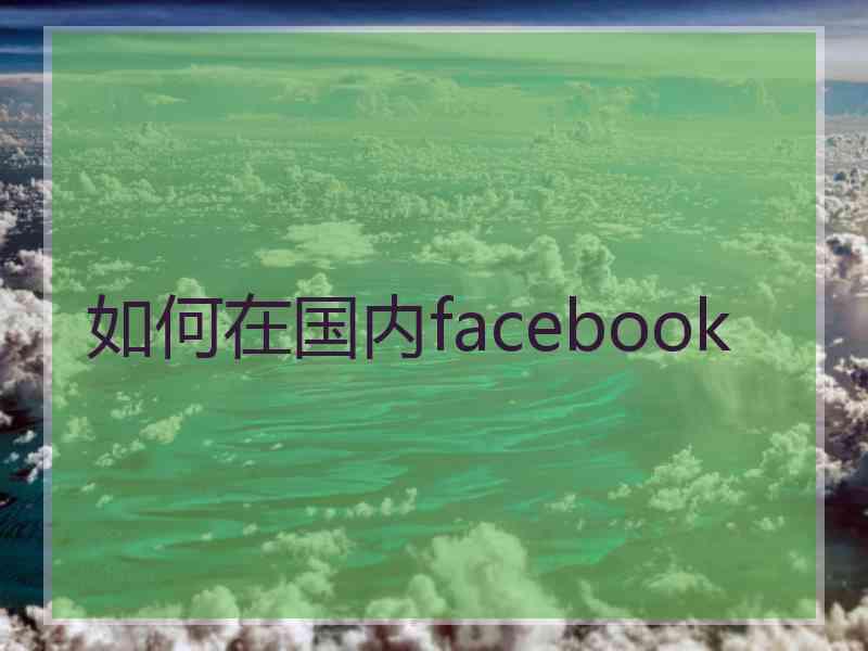 如何在国内facebook