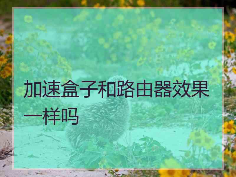 加速盒子和路由器效果一样吗