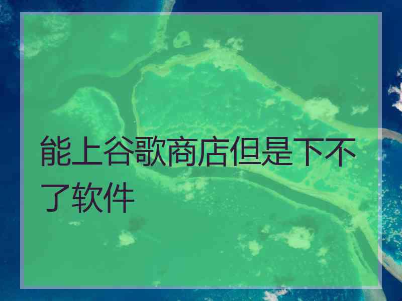 能上谷歌商店但是下不了软件