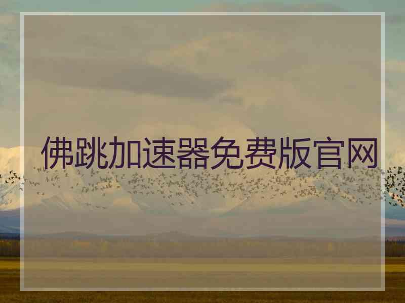 佛跳加速器免费版官网