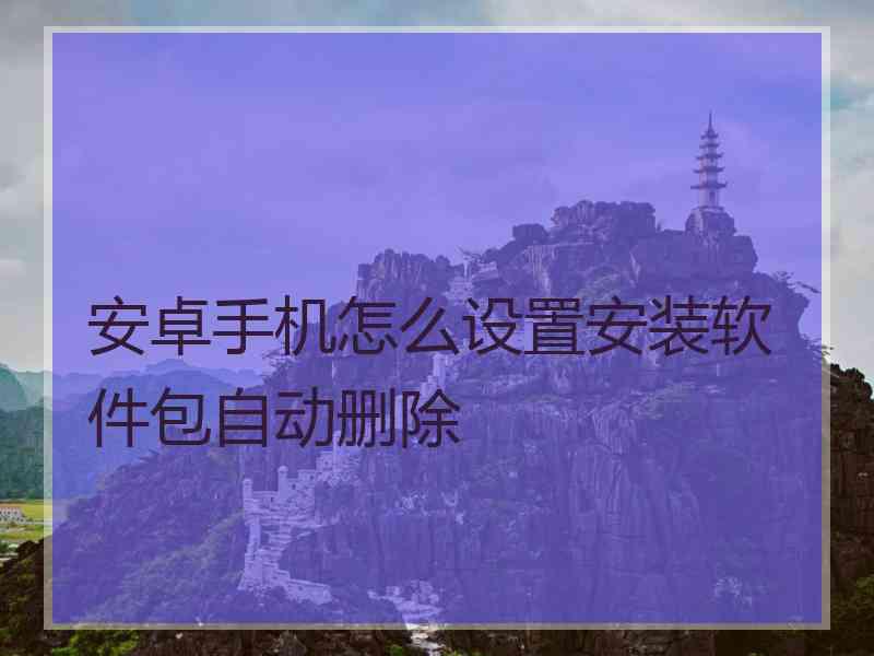 安卓手机怎么设置安装软件包自动删除