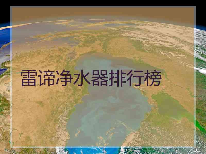 雷谛净水器排行榜