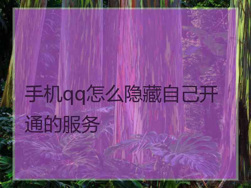 手机qq怎么隐藏自己开通的服务
