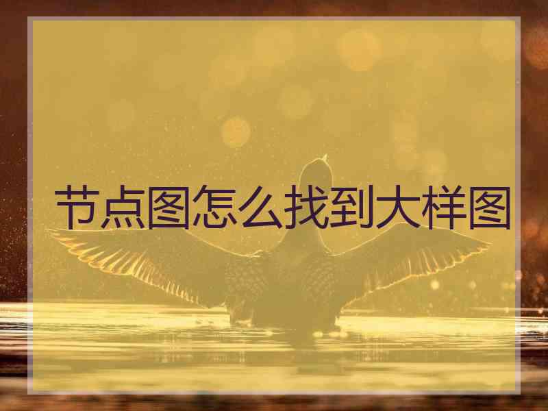 节点图怎么找到大样图