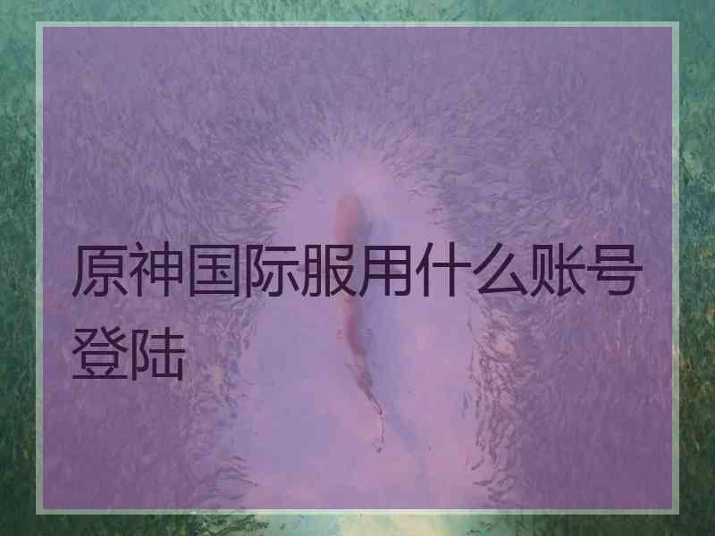 原神国际服用什么账号登陆