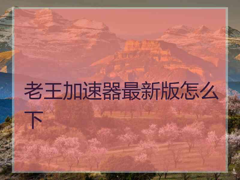 老王加速器最新版怎么下