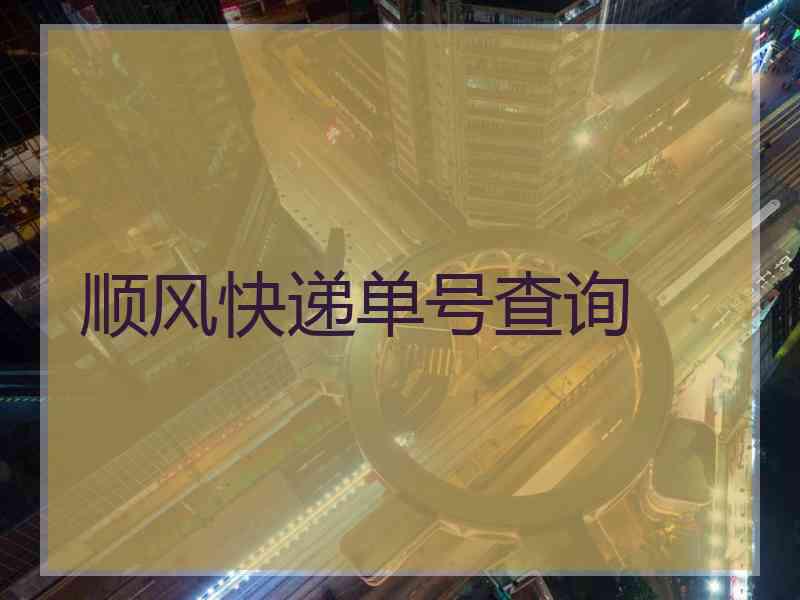 顺风快递单号查询