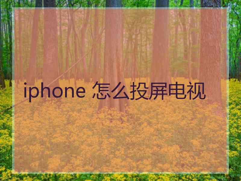 iphone 怎么投屏电视