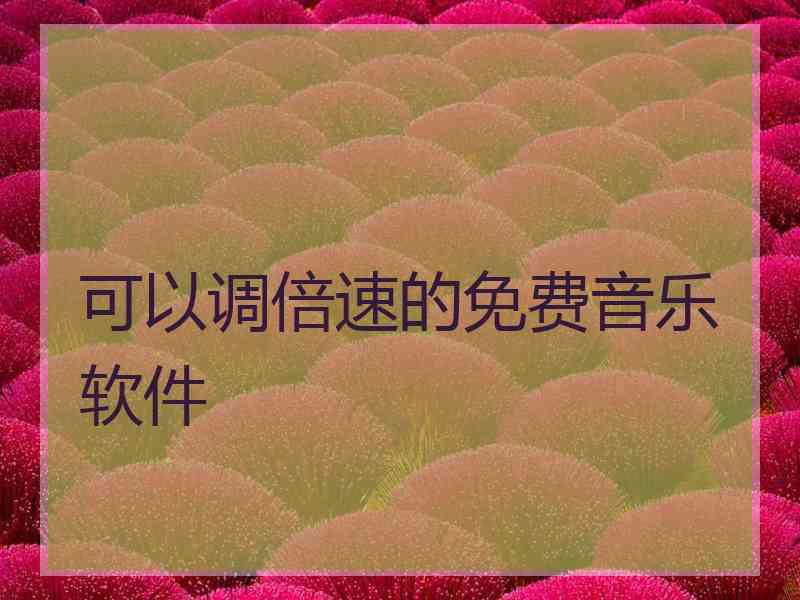可以调倍速的免费音乐软件