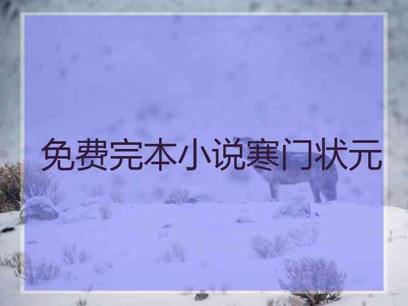 免费完本小说寒门状元