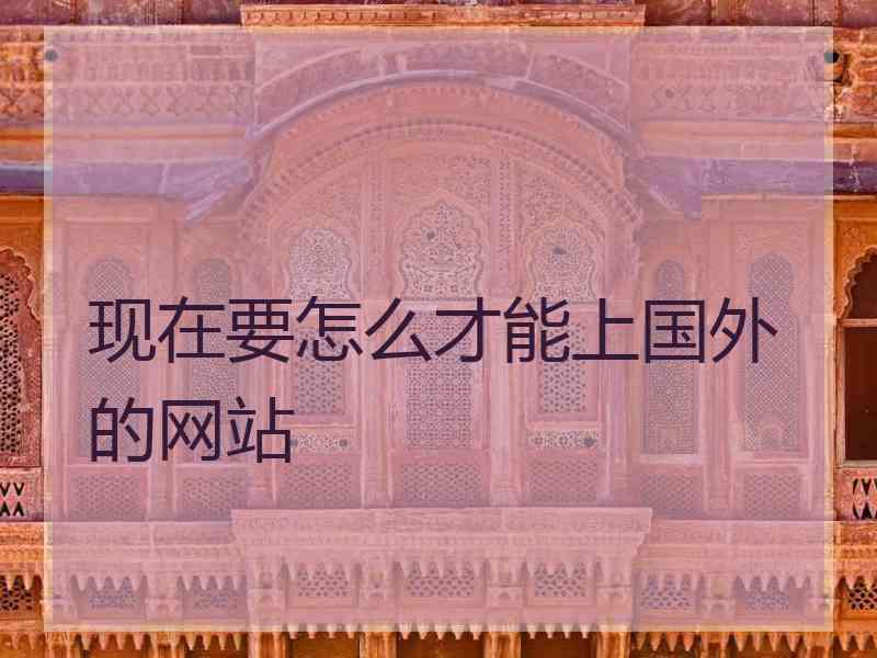 现在要怎么才能上国外的网站