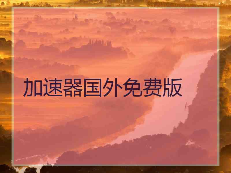 加速器国外免费版