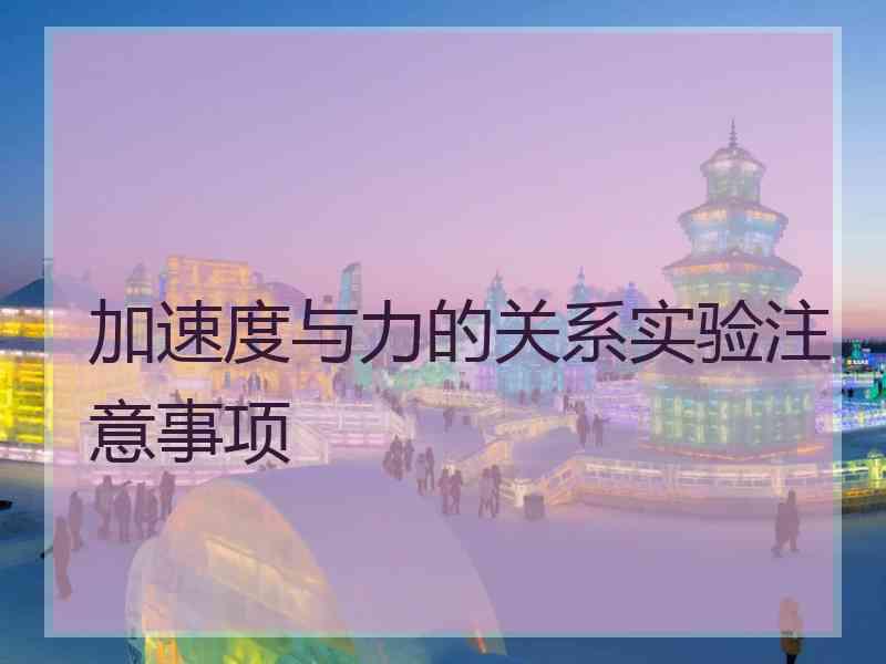 加速度与力的关系实验注意事项