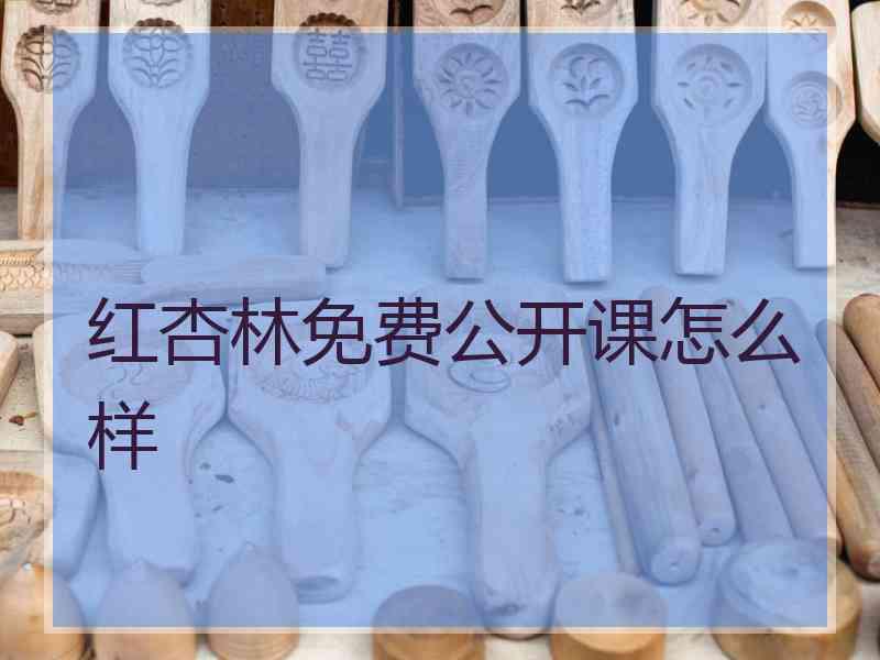 红杏林免费公开课怎么样