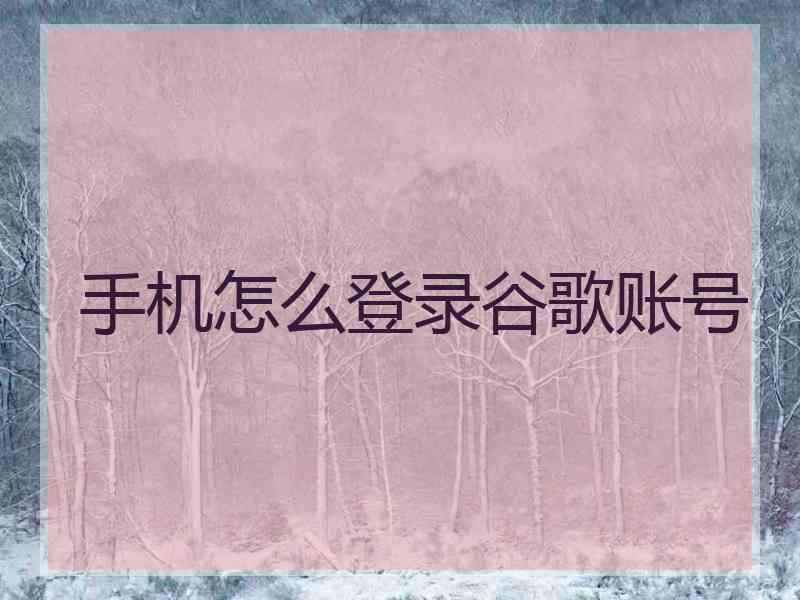手机怎么登录谷歌账号