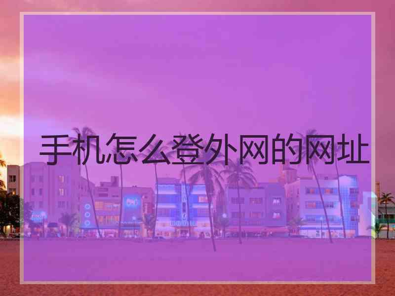 手机怎么登外网的网址