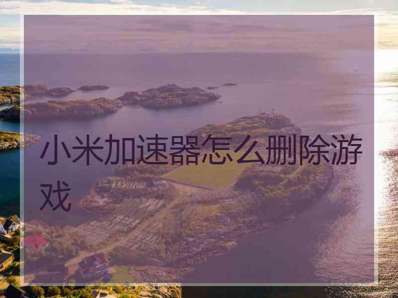 小米加速器怎么删除游戏
