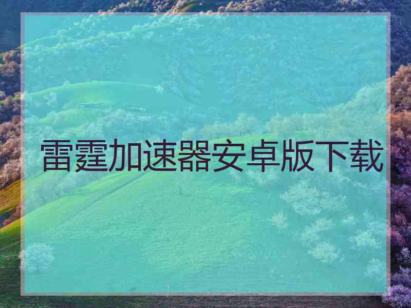 雷霆加速器安卓版下载