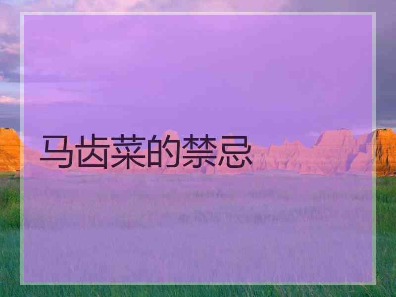 马齿菜的禁忌
