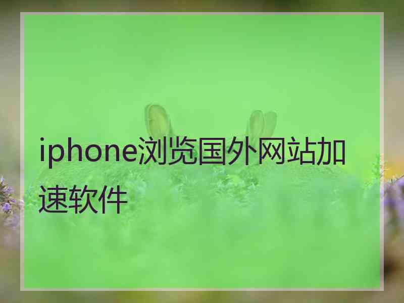 iphone浏览国外网站加速软件