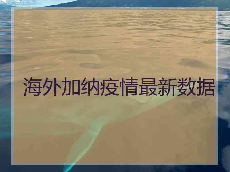 海外加纳疫情最新数据