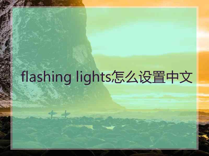 flashing lights怎么设置中文