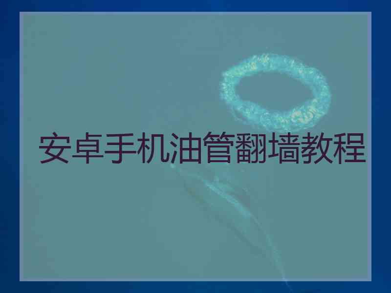 安卓手机油管翻墙教程