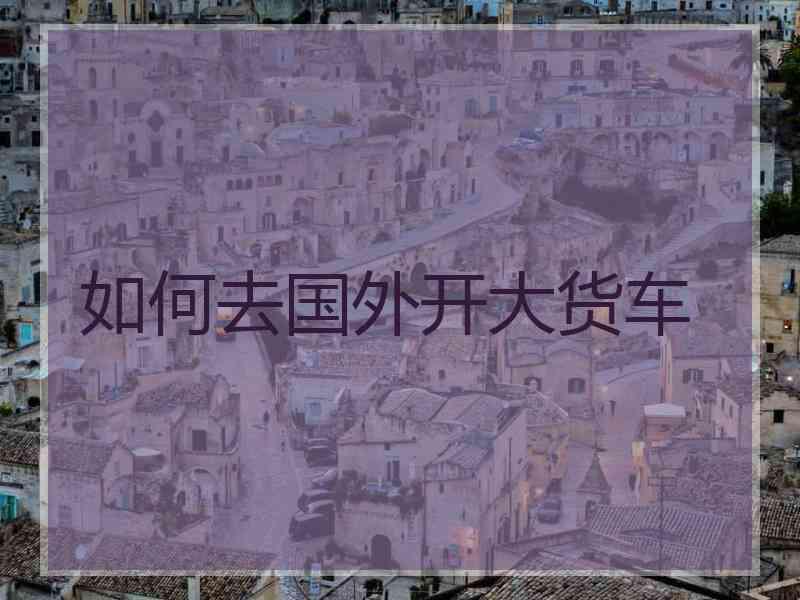 如何去国外开大货车