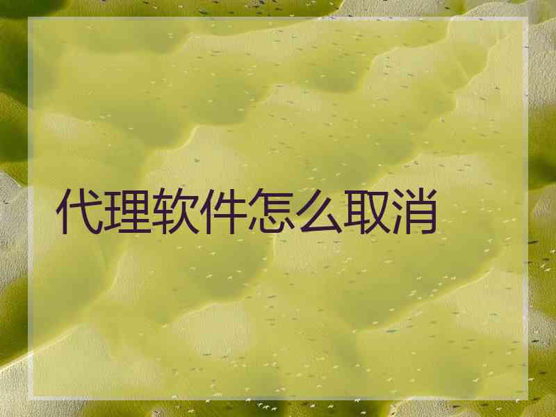 代理软件怎么取消