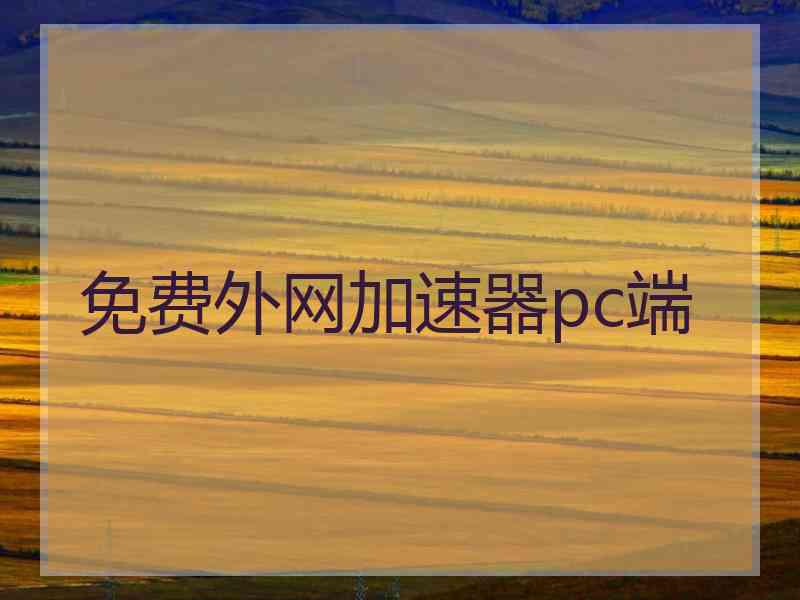 免费外网加速器pc端